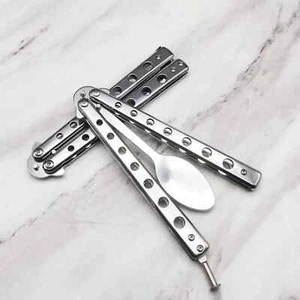 SPOON Metal Folding Balisong Trainer Butterfly Knife Practice Trainer Multi-Tool - Picture 1 of 2