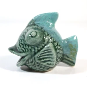 Cute Pottery Fish Knick Knack Figurine - Imagen 1 de 6