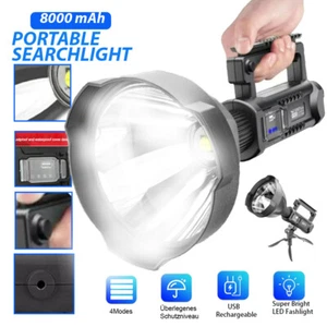 LED Handscheinwerfer Camping Suchscheinwerfer USB Taschenlampe Super hell Licht - Bild 1 von 13