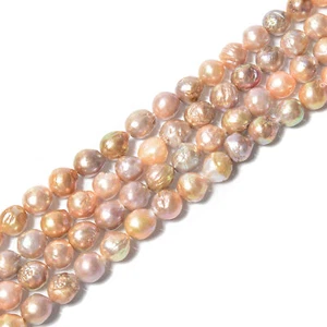 Multi Color Fresh Water Pearl Baroque Fireball Beads 9-10mm 11-12mm 15.5''Strand - Picture 1 of 3