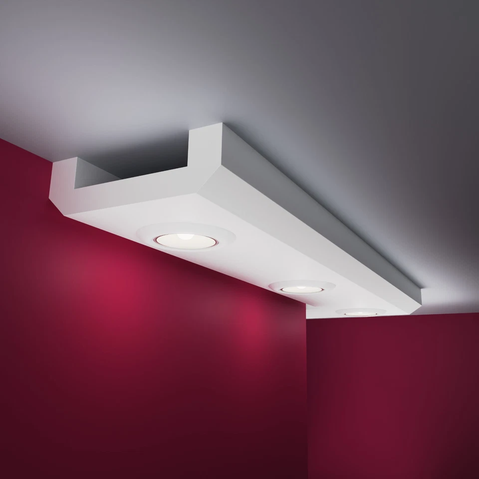 Baguettes en stuc ELHARE spot profil LED bande éclairage indirect lumière XPS... - Photo 1/4