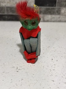 Vintage Rare Green Faced Knee Hugger Elf Troll Japan - Picture 1 of 14