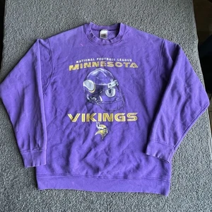 Made In USA Minnesota Vikings Sweatshirt Size Large Distressed 90s Pullover - Bild 1 von 15