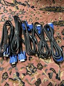 LOT OF 5 - 15 Pin VGA M to VGA M LCD Monitor Cable - Afbeelding 1 van 1