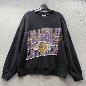 NBA Los Angeles Lakers Pullover Jumper Crewneck Black Purple Yellow Logo Size L - Picture 1 of 13