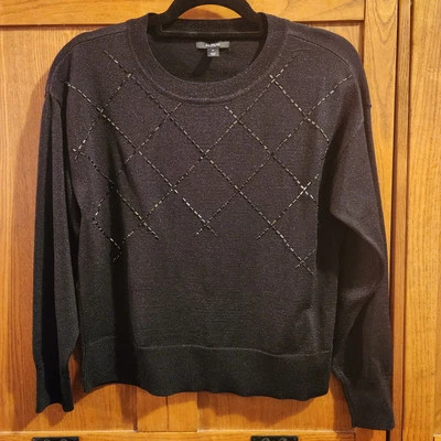 Alfani Woman's Black Shimmer Sweater  Size Medium  EUC - Image 1 of 4