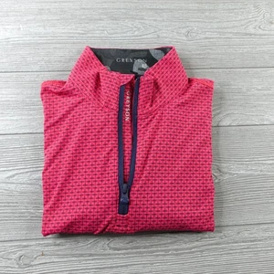 Greyson Tate 1/4 Zip Pullover Herren Small dunkelrosa geometrisch Performance Stretch - Bild 1 von 9