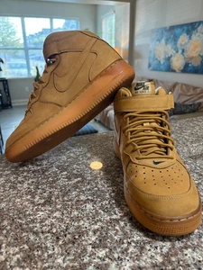 Nike Air Force 1 '07 PRM QS Mid Flax Mens US 10 - Picture 1 of 21
