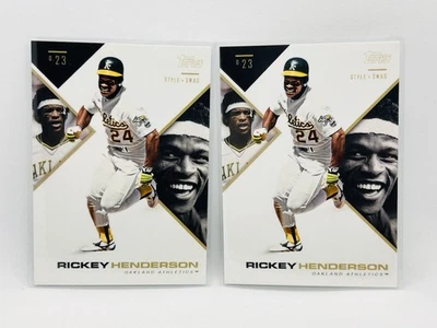 Rickey Henderson 2019 Topps X Tatis 0.23 LOT (2) Style & Swag Athletics #9 - Image 1 of 2