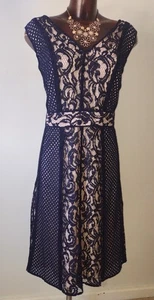 Studio 8 by Phase Eight navy blue lace occasion dress size 22 - Picture 1 of 2