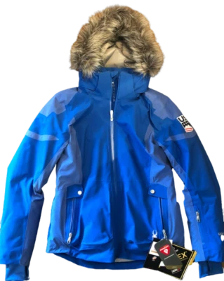 Official US Ski Team Size 12 2020 Jacket Spyder Blue Fur Hood Gortex Waterproof - Image 1 of 4
