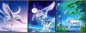 3D FANTASY LENTICULAR PRINT / PEGASUS UNICORN / 12x16 /Fantasy Poster / NO FRAME - Picture 1 of 1