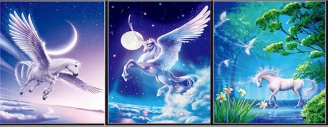3D FANTASY LENTICULAR PRINT / PEGASUS UNICORN / 12x16 /Fantasy Poster / NO FRAME - Image 1 of 1