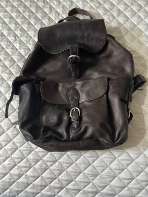 Vintage Retro London Fog Unisex  brown leather backpack / rucksack   - Image 1 of 4