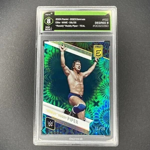 "Rowdy" Roddy Piper 2023 Panini Donruss Elite #102 Teal #09/25 Graded Degree 8 - Picture 1 of 2