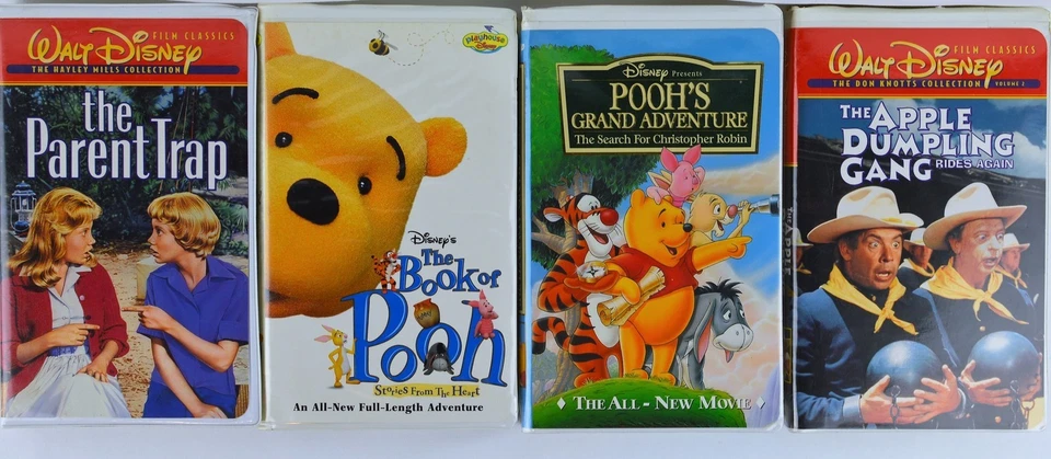 4 Disney VHS - The Book of Pooh, Pooh's Great Adventures, Apple Dumpling Gang... - Image 1 of 2