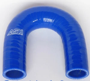 180° Grad,  Silikonbogen, ID 45mm, Kühlerschlauch Bogen LLK Silikonschlauch BLAU - Bild 1 von 6
