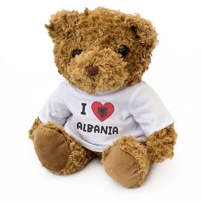 LONDON TEDDY BEARS NUEVO - I LOVE ALBANIA FLAG - Oso de peluche - Lindo suave y tierno - Regalo regalo