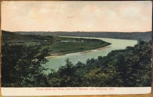 Tarjeta postal OH Coney Island en Ohio River Fort Thomas Cincinnati American News 1907 - Imagen 1 de 2