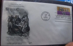 US FDC 5¢ SC #1265 750th ANNIVERSARY MAGNA CARTA, VA 1965. - Picture 1 of 1