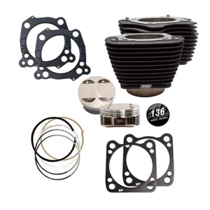 S&S Cycle Moto Motorcycle M8 136 Inch Big Bore Cylinder & Piston Kit Black Fins - Picture 1 of 1