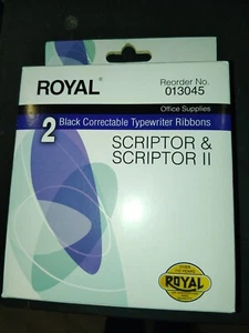 ROYAL 2 Black CORRECTABLE Typewriter Ribbons for Scriptor & Scriptor 2 - Picture 1 of 1