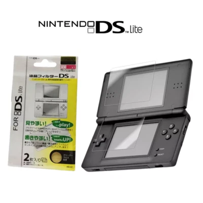 Plastic Film Guard Screen Protector Set for Nintendo DS Lite – 2-Pack with Cloth - Image 1 of 4