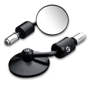 Black Round Billet Side Bar End Mirrors Yamaha R1 R6 FZ1 FZ6 XJR XV 250 650 - Bild 1 von 6