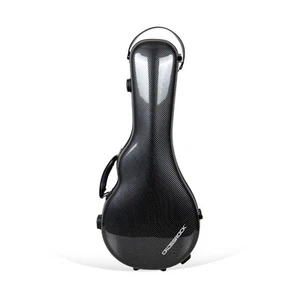 Crossrock Ultra-light Fiberglass Case fits most F-style Mandolins,TSA Lock-Black - Picture 1 of 8