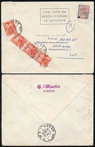 FRANCE POSTAGE DUE 1959 VIERZON REDIRECTED 40F - Picture 1 of 1