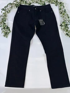 Herren Retrofit Marke Mfg. Slim Fit niedrig steigende schmale Beinjeans schwarz - Bild 1 von 3