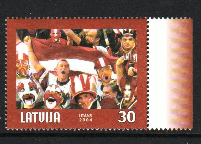 ЛАТВИЯ 2004 хоккейные развлечения, марка MNH, одиночный - Изображение 1 из 1