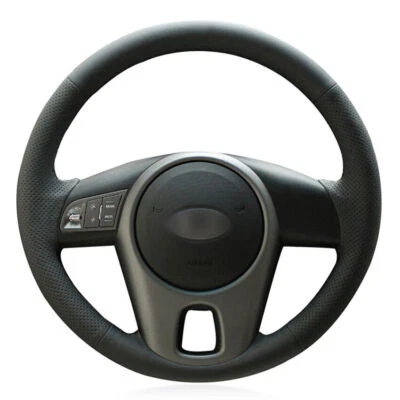 Volante de cuero PU negro personalizado puntada en cubierta para Kia Forte 2009-2014 Foto 1 de 4