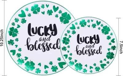 Juego de vajilla SUT 30 invitados Patricks Day con trébol, platos desechables Foto 1 de 4