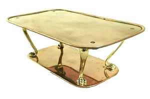 A VINTAGE 2.4Kg, 15.25" LONG x 9" WIDE, DECORATIVE COPPER & BRASS WARMING STAND - Picture 1 of 6