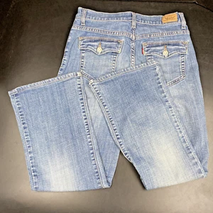 Levis 512 Hose Damen Gr. 8 kurz perfekt schlankmachend Bootcut Jeans Mid Rise blau - Bild 1 von 9
