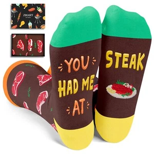 Unisex Steak Socks Meat Socks Meat Gifts for Men Women Steak Gifts Gifts for ... - Picture 1 of 4
