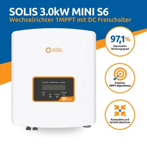 Solis Wechselrichter 3.0kW Mini S6 1 MPPT mit DC Freischalter SONDERPREIS! - Bild 1 von 3