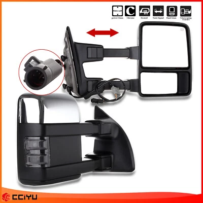 Par de luces de señalización térmicas eléctricas de remolque cromadas para Ford Super Duty 99-07 Foto 1 de 4