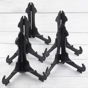 Black Plastic Easel Display Stands Picture Holder 7" Tall Set of 5 - Picture 1 of 4