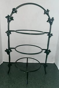 3 Tier Dessert Plate Stand Server Holder Pie Cooling Rack 20”x 13” Green Ivy EUC - Picture 1 of 8
