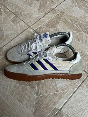 Adidas Super EE. UU. 7 Interior Años 80 De Colección Hechas en Filipinas Raro Original Blanco Púrpura Foto 1 de 4