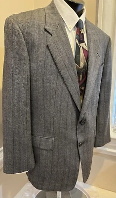 Abrigo Blazer Deportivo Hickey Freeman Para Hombres 42R Cole Gris Espiga Lana Cachemira Foto 1 de 4