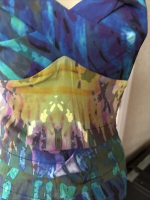 Nicole Miller 94% Silk  Spandex Art Graphic Print Dress Size 8 NWTS swc. - Image 1 of 4