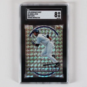 1996 Bowman's Best Derek Jeter Graded Card #3 Best Cuts Atomic Refractor - SGC 8 - Picture 1 of 2