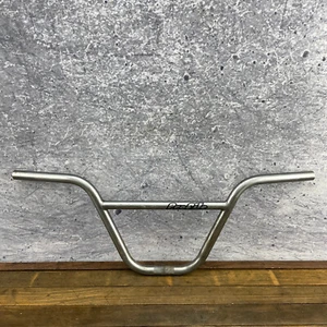 Vintage BMX Handlebar Tall Mid New School BMX Freestyle Bars 2pc Raw   Silver - Picture 1 of 15