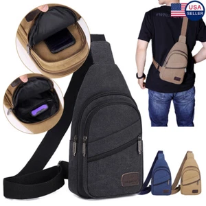 Mens Sling Bag Cross Body Handbag Chest Bag Shoulder Pack Sports Travel Backpack - Picture 1 of 29