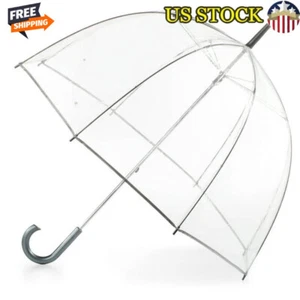 Clear Bubble Umbrella Windproof Folding Handheld Easy Clean Protection New - Picture 1 of 5