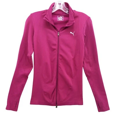 Chaqueta Puma Cremallera Completa Agujeros para Pulgar Ropa Deportiva Top Fucsia Pequeña Foto 1 de 4