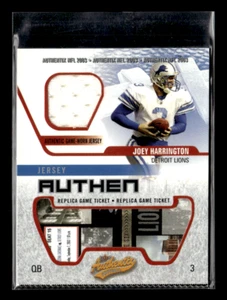2003 Fleer Authentix #JA-JH Joey Harrington Jersey Authentix Ripped - Picture 1 of 2